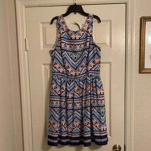 Eliza J pink and blue dress